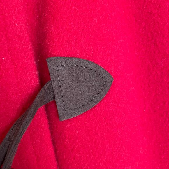 J.G. Hook Womens Size 14 Red Wool Blend Toggle Coat Hooded Red Lined Duffle Coat - Picture 8 of 14